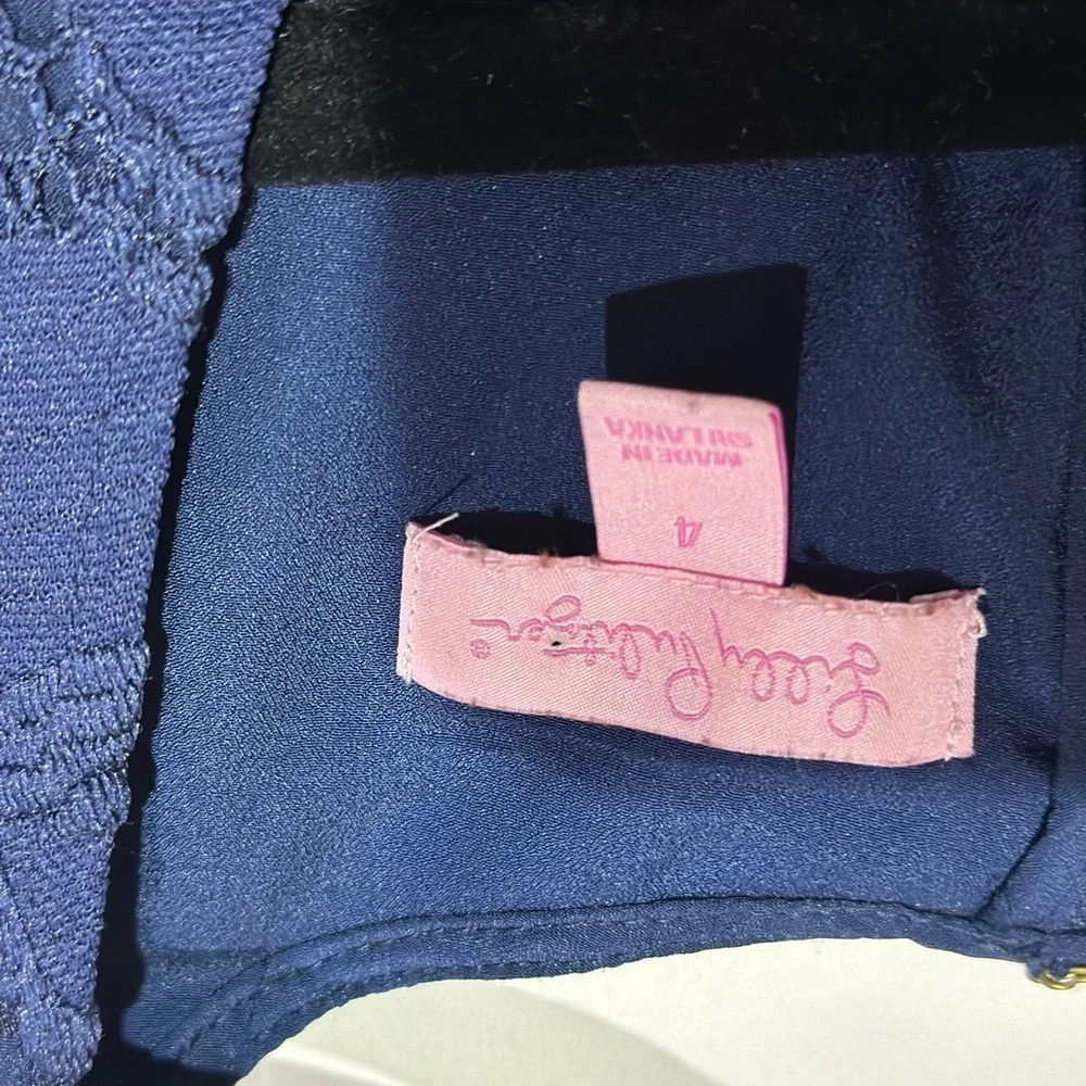 Lilly Pulitzer Dixie Lace Sheath Dress Blue Size 4 EUC Fully Lined Back Zip - Picture 3 of 4